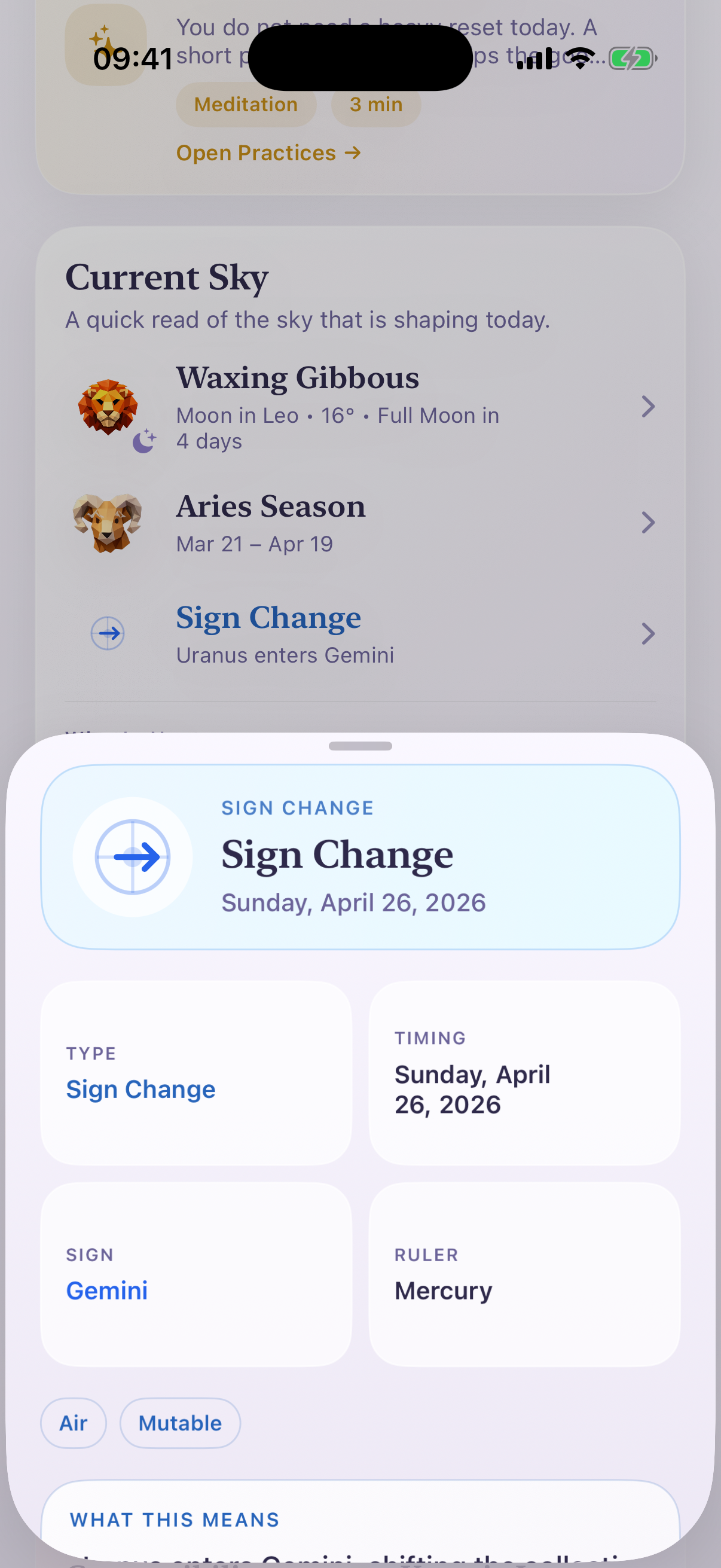 House of Ma sign change detail screen
